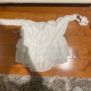 White Ruffled Top